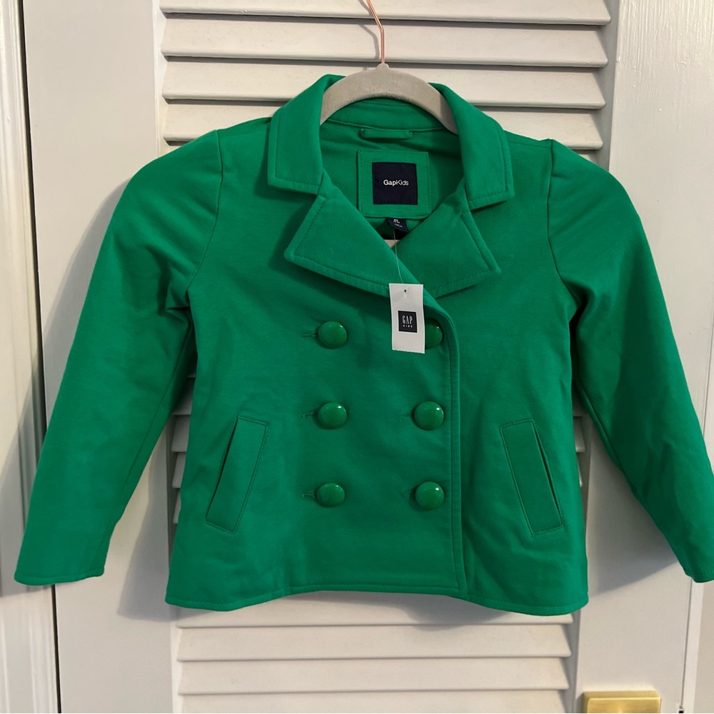 Gap Kids Peacoat Coat Jacket Kelly Green XS 4-5